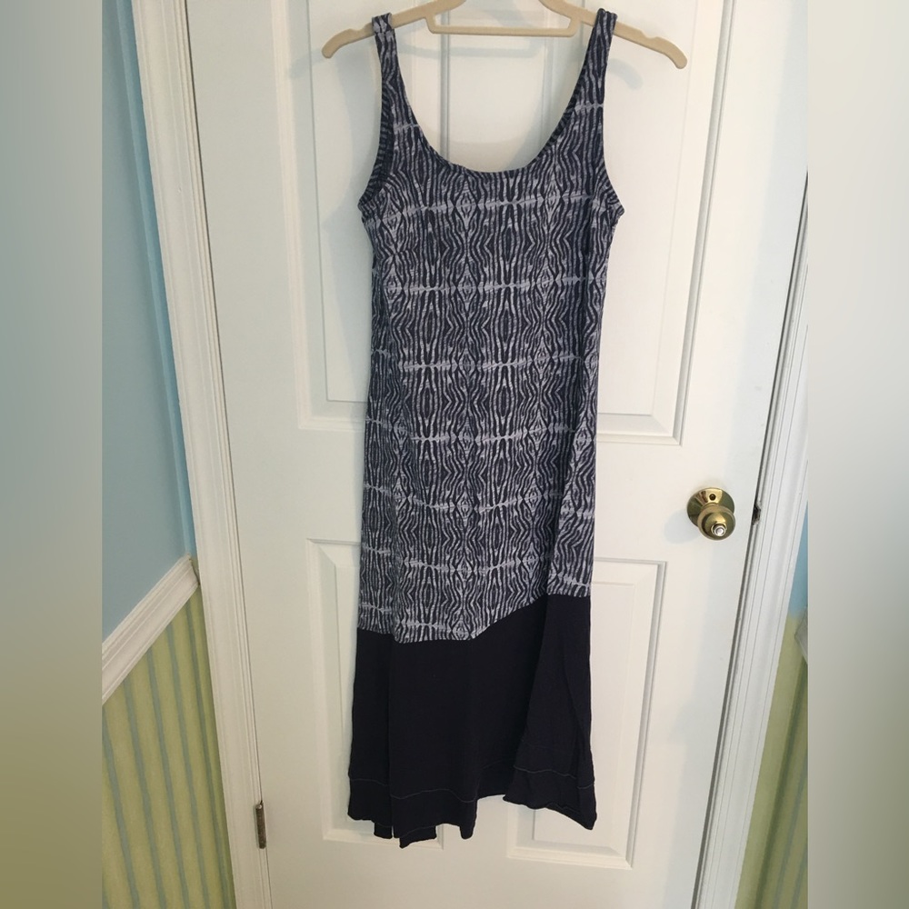 Midnight Blue Tank Dress With Asymmetric Tiered Hem